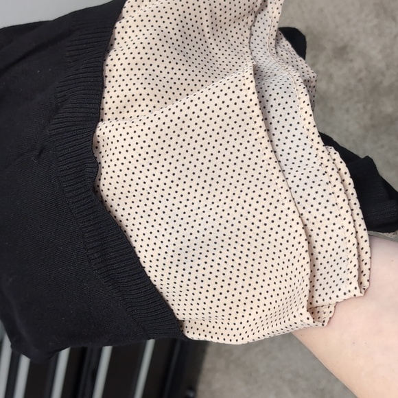 Adrianna Papell Black and Cream Polka Dot Sweater - Picture 7 of 7